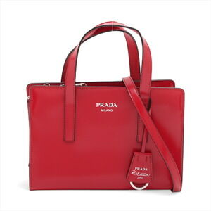 Prada Suede Leather Handbag Red